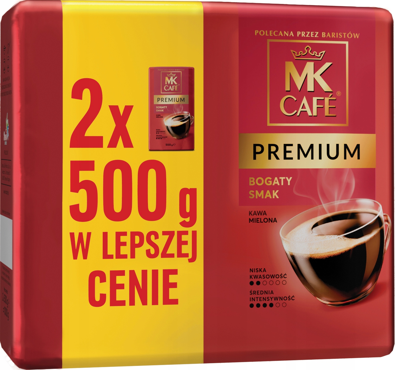 Levně Mletá káva Mk Cafe Premium 1 kg (2x500 g)