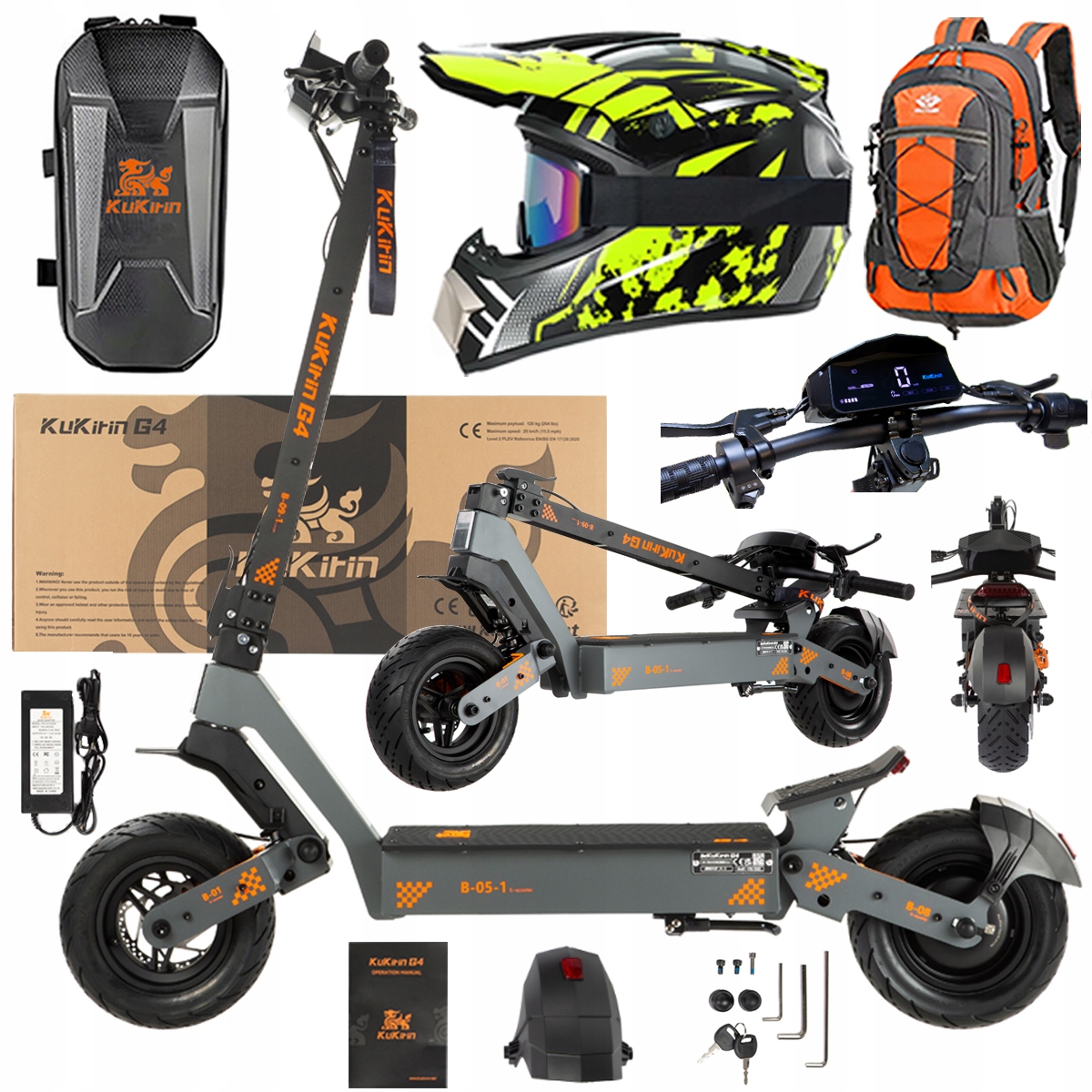 KuKirin G4 Skládací elektrická vozidla 2000W 70KM/H 60V 20Ah 75km Dárek