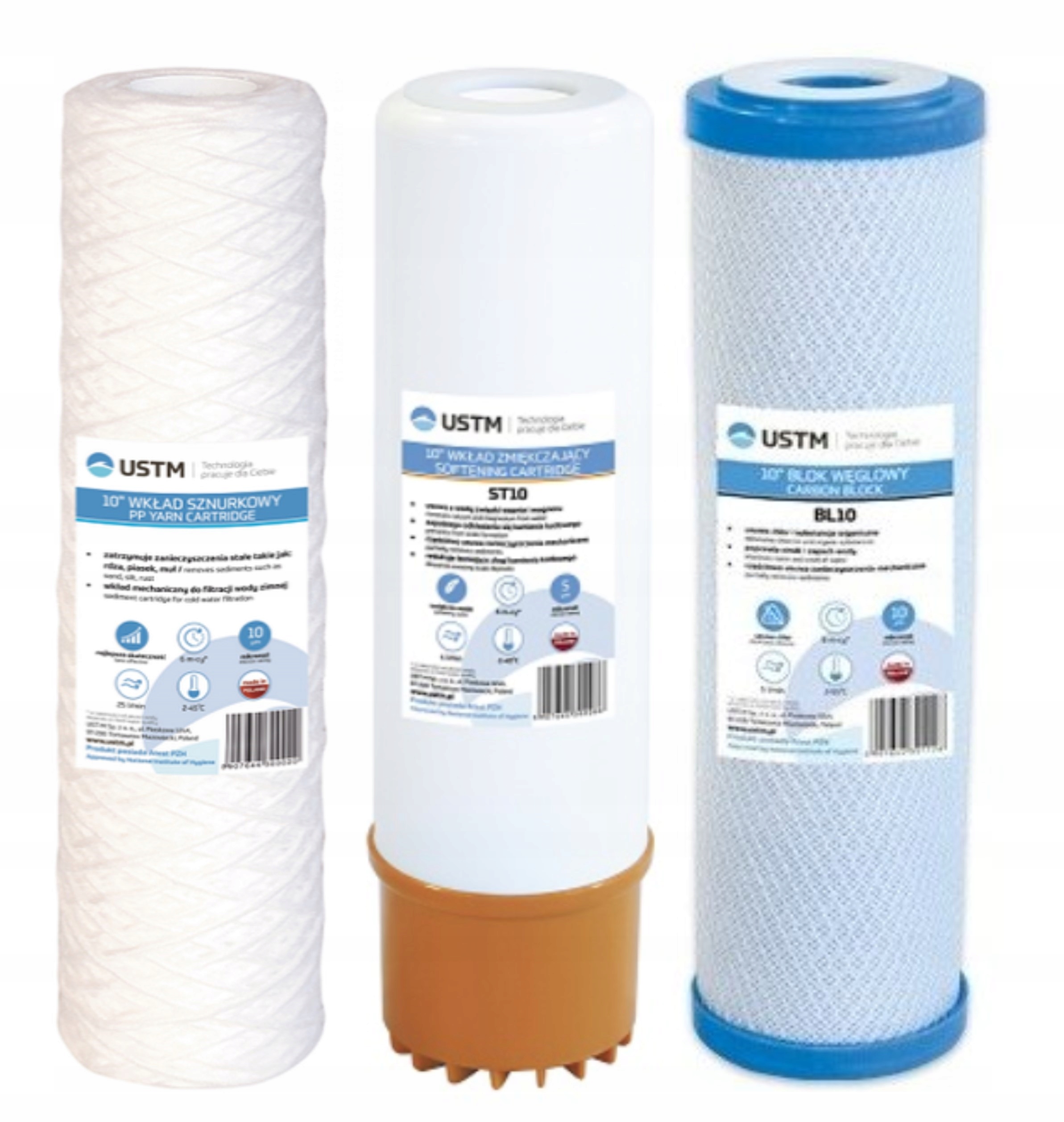 3 x filtr do wody węglowy sznurkowy zmiękczający