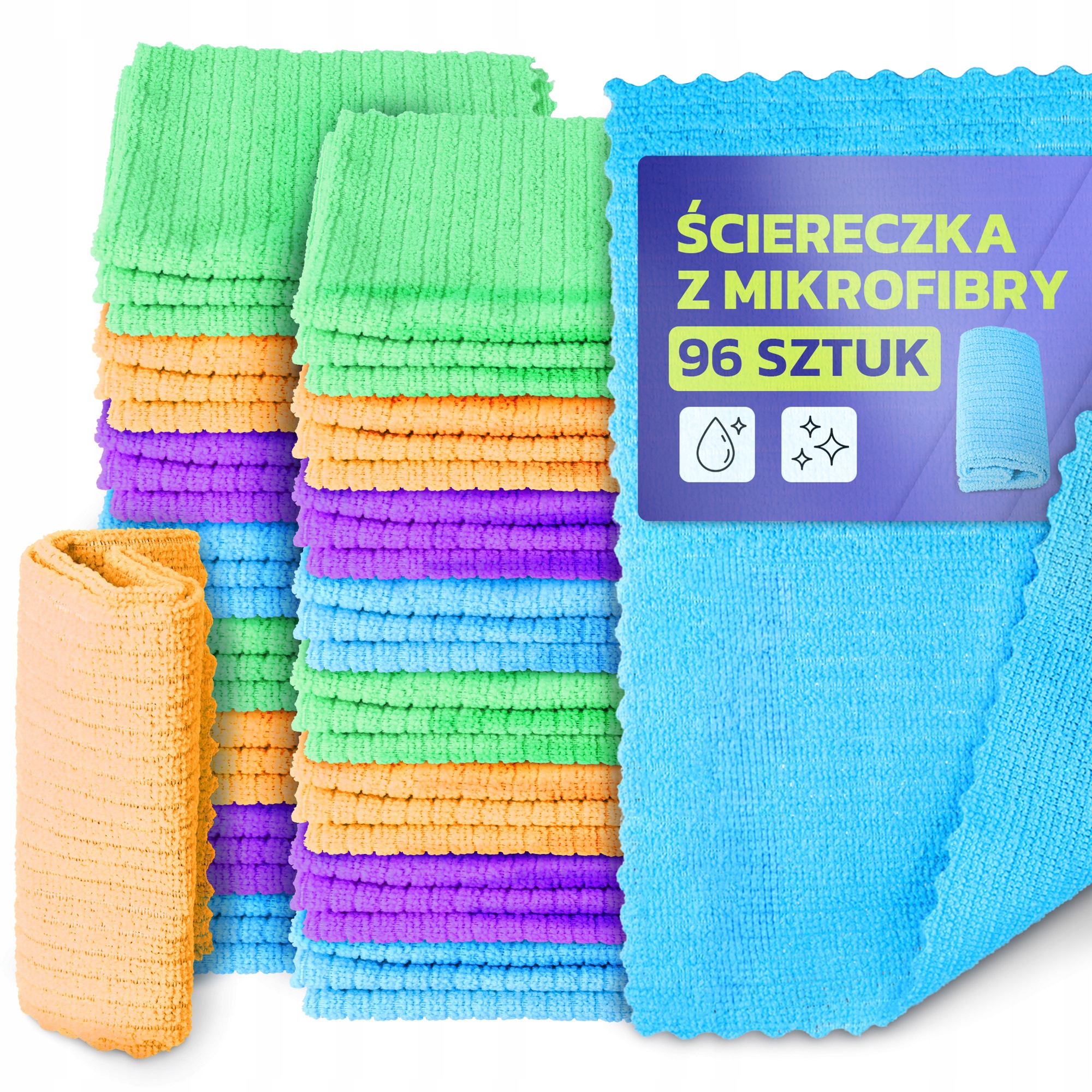 96 x Mikrovláknová Utěrka Měkká utěrka Utěrka Prach Univer Rj-w
