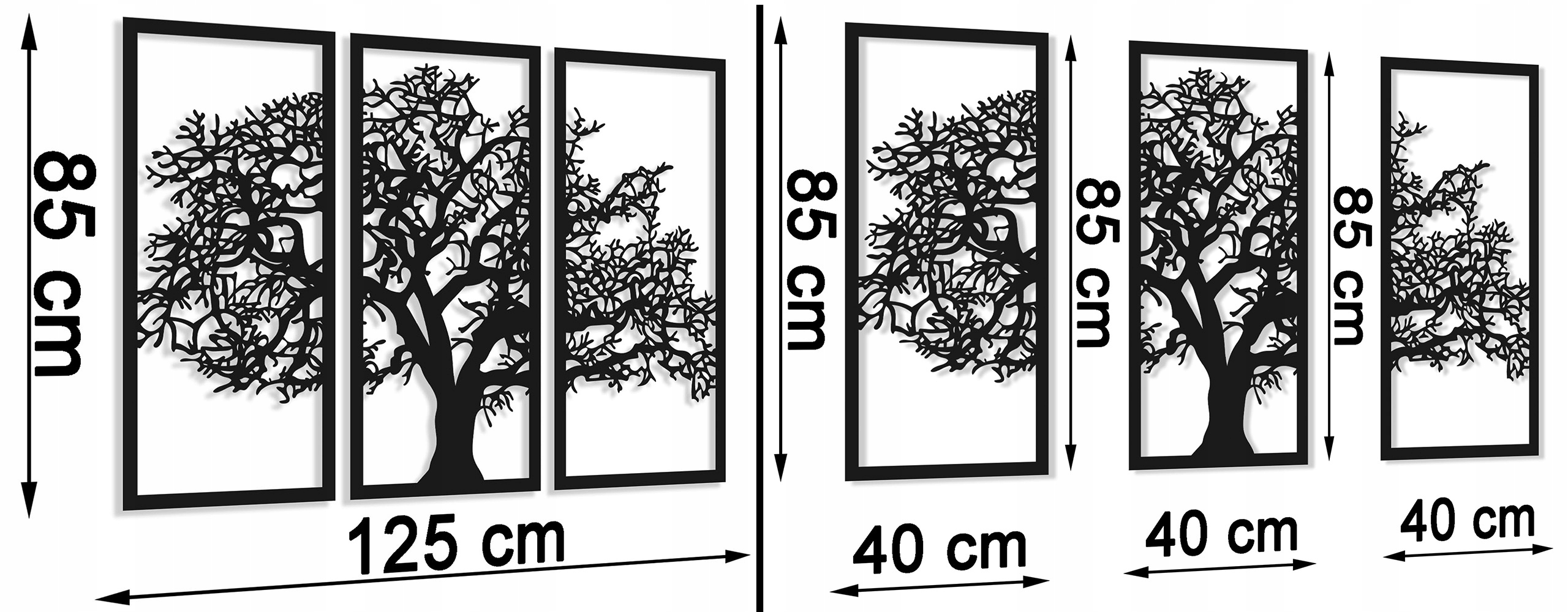 OBRAZ AŻUROWY DEKORACJA ŚCIENNA SALONU DRZEWO 3D Kod producenta ŚCIANĘ SYPIALNI TRYPTYK ZESTAW PANELE