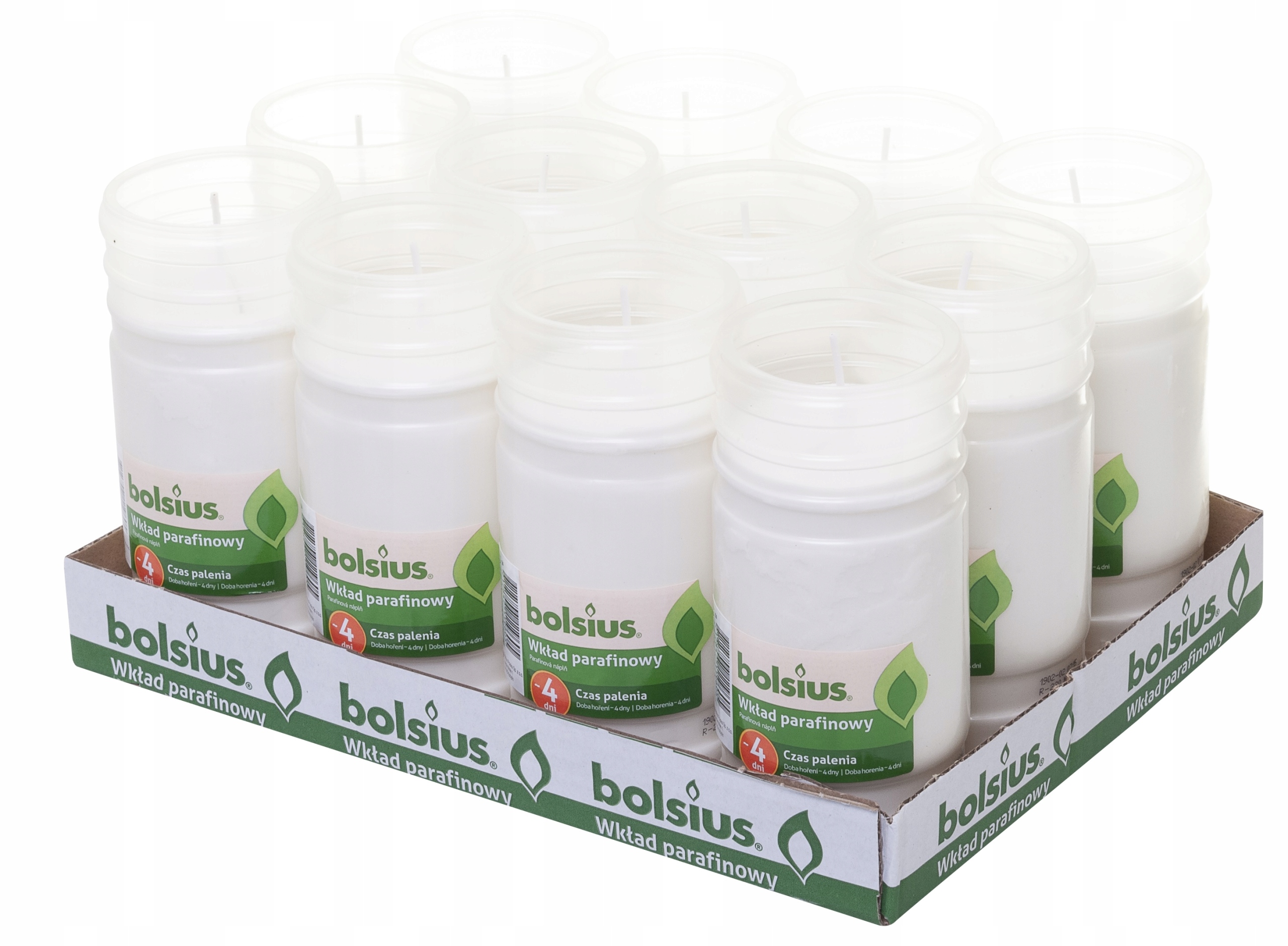 

Bolsius wkłady parafinowe 4 dni palenia 12 sztuk