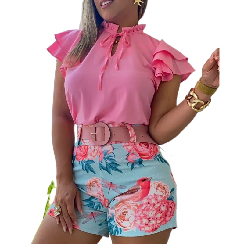 LATO DAMSKA ELEGANCKA KOSZULA+SZORTY DAMSKIE Płeć kobieta