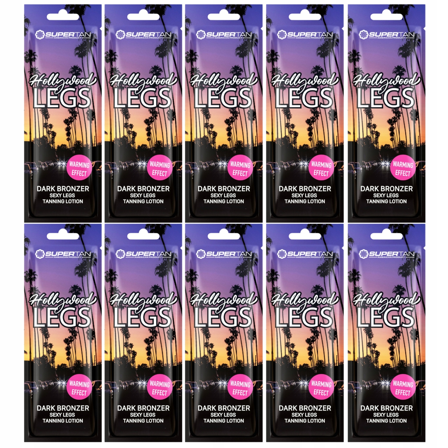 Sada 10 x Supertan California Hollywood Legs Bronzer na opalování 10 ml