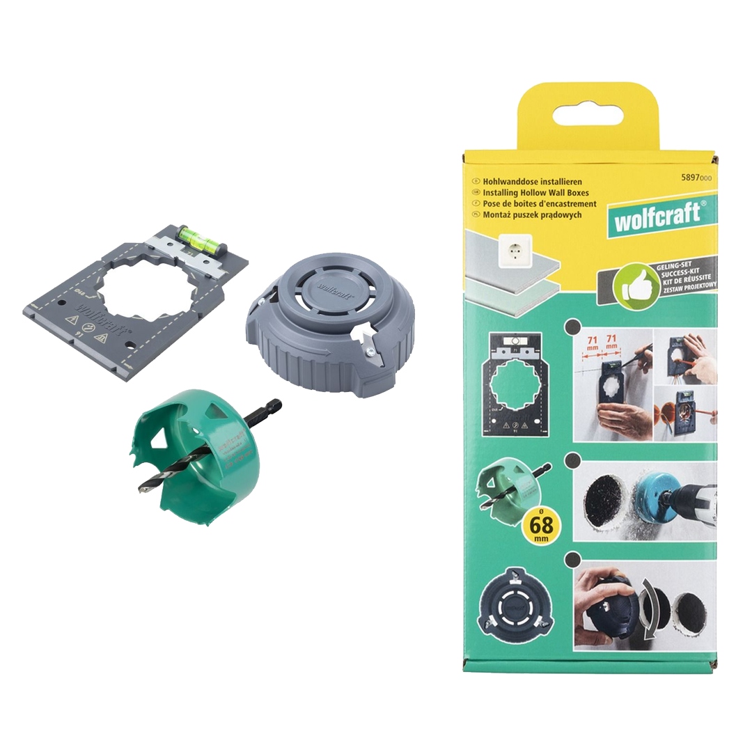 Wolfcraft Zestaw do montażu puszek gniazdek w suchej zabudowie WF5897000
