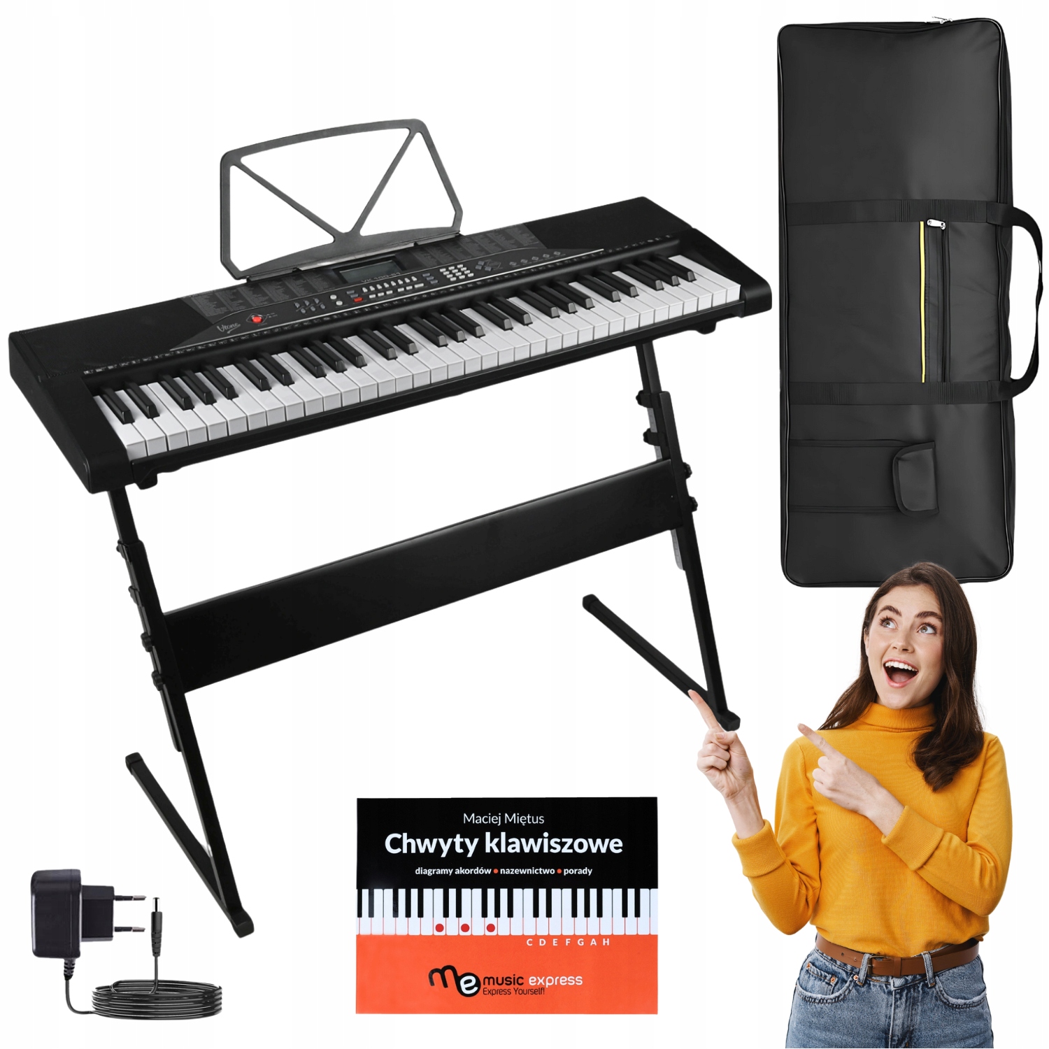 Sada Kláves Digitální Piano Pro Děti Varhany 61 Kláves Stativ Taška