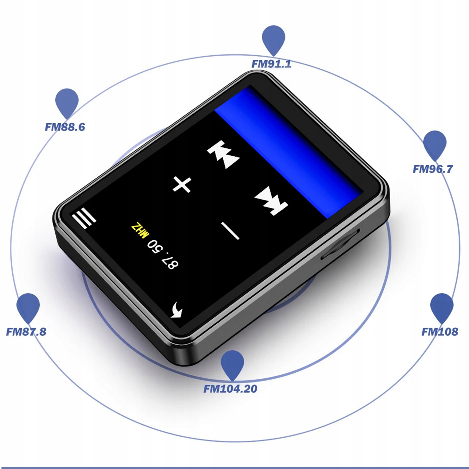 ODTWARZACZ MUZYCZNY HIFI MP3 MP4 16GB BLUETOOTH 5.3 FM RADIO POLSKI MENU Zasilanie akumulatorowe