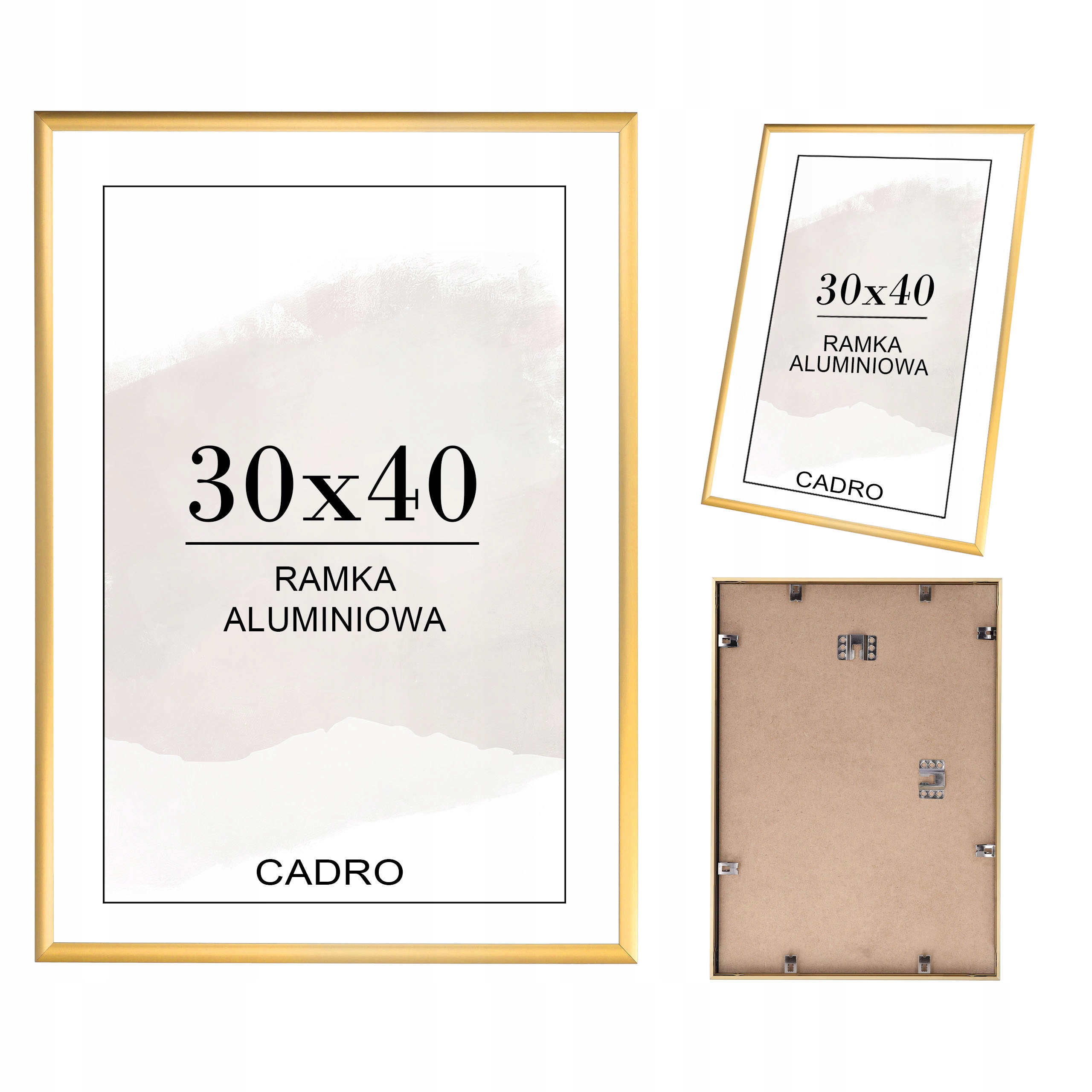 

Ramka 30x40 ramki na zdjęcia złota aluminiowa