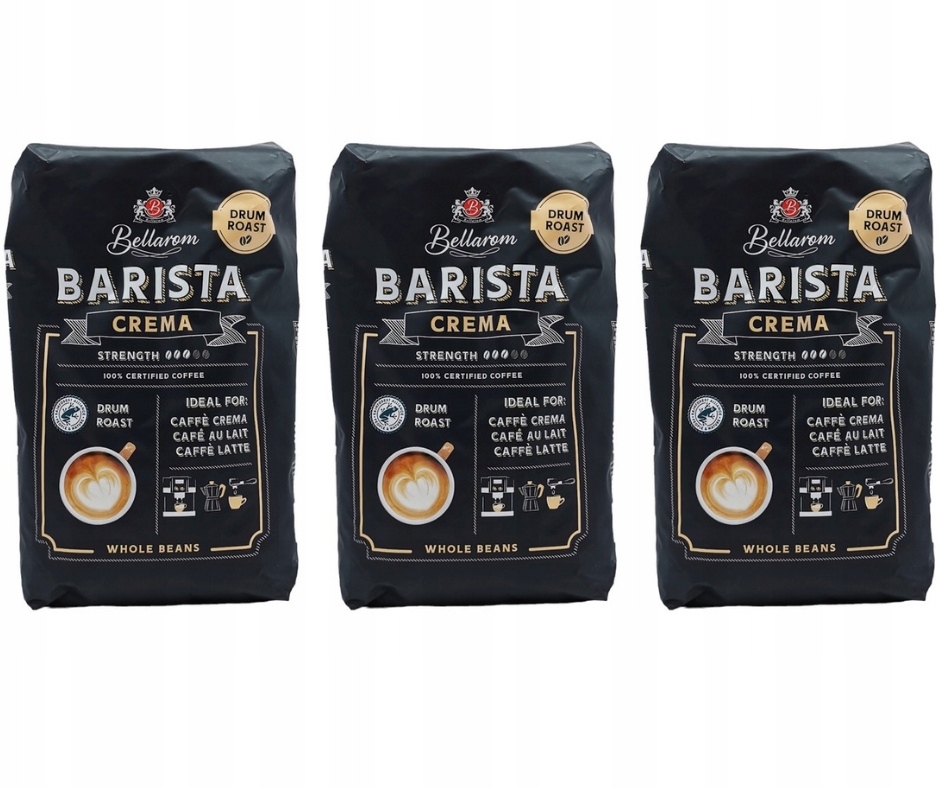 3 x Kawa ziarnista mieszana Bellarom Barista Crema 1000 g