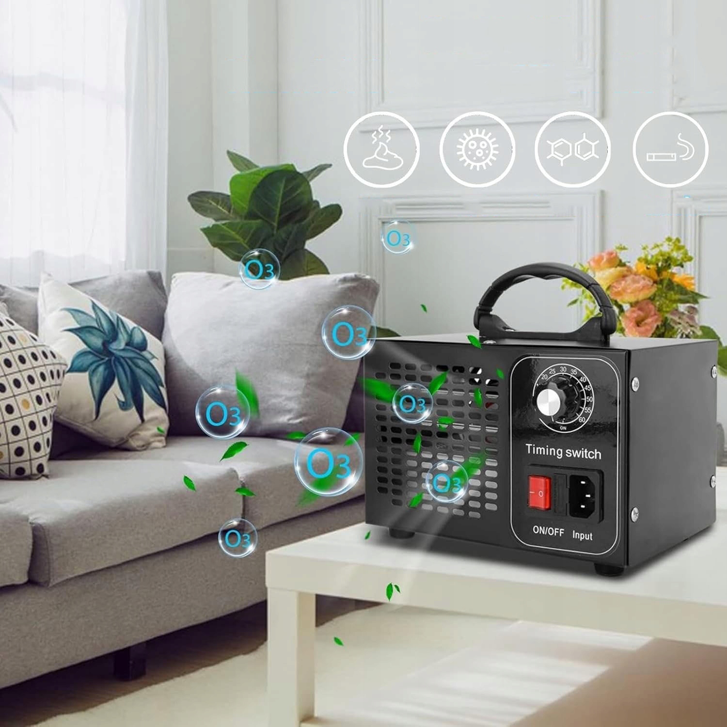 GENERATOR OZONU 60000 MG/H OZONATOR SKUTECZNY OCZYSZCZACZ DO DOMU SAMOCHODU Marka Bedee