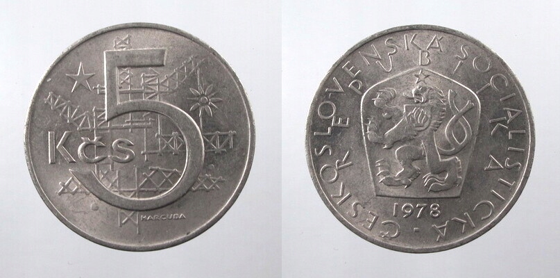 3431. CZECHOSŁOWACJA, 5 KORON 1978 ST 2+