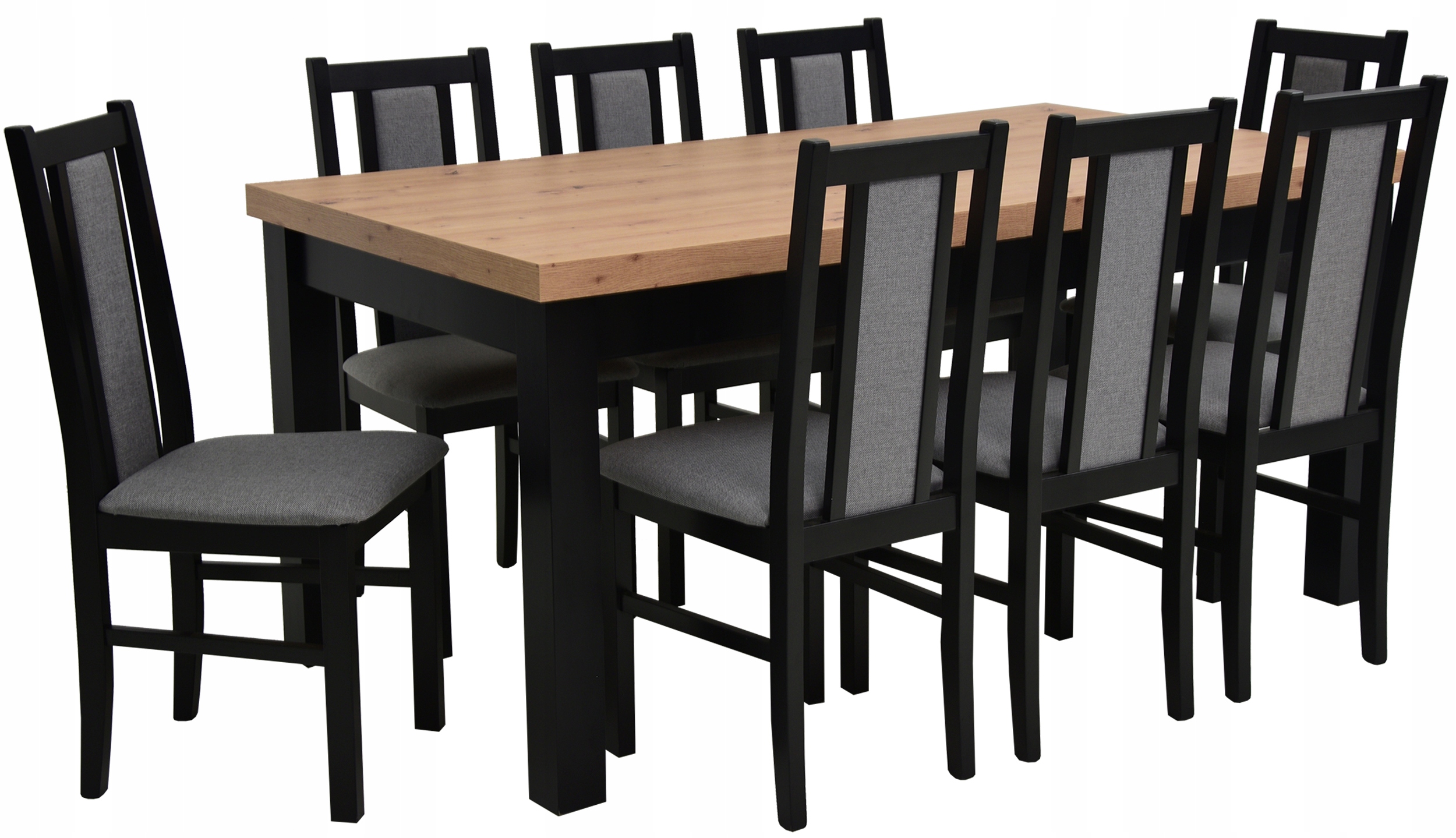 Komplet 8 krzeseł TAPICEROWANYCH i stół do 3m LOFT