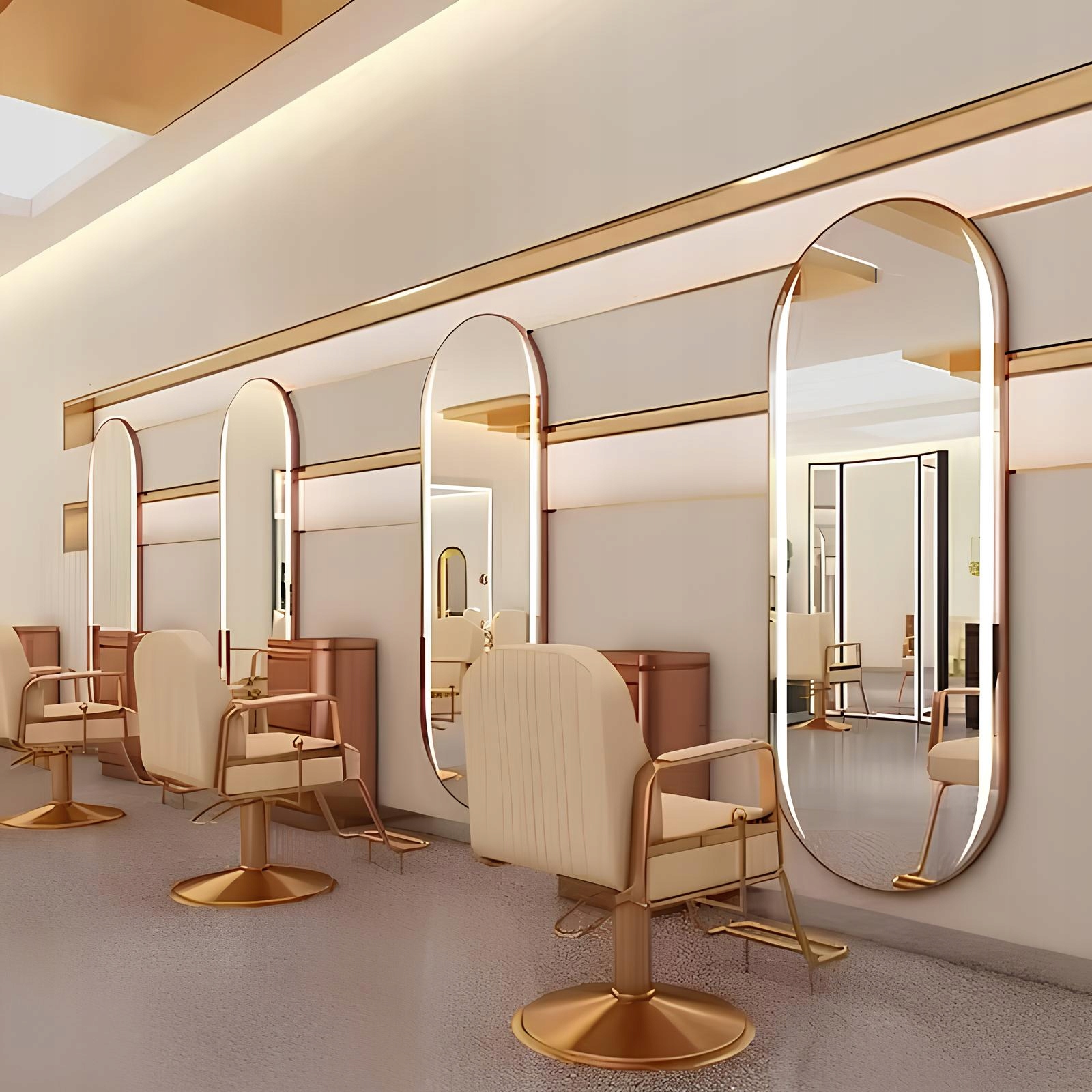 Konzola kadeřnická konzola barberská zrcadlo kadeřnická 170x70 Led Pro