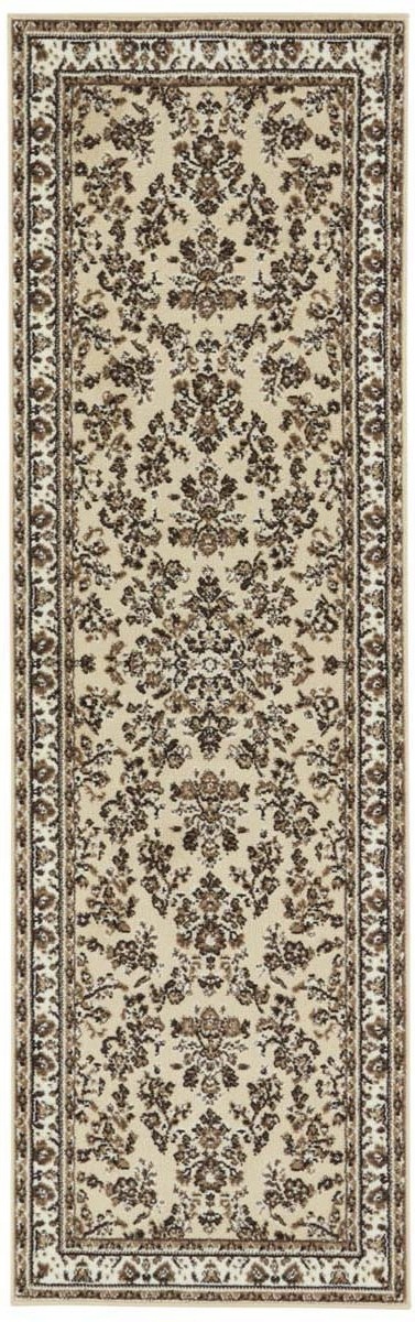 Koberec Běhoun 80x250 cm, tradiční vzor do předsíně-chodby, krémově béžový