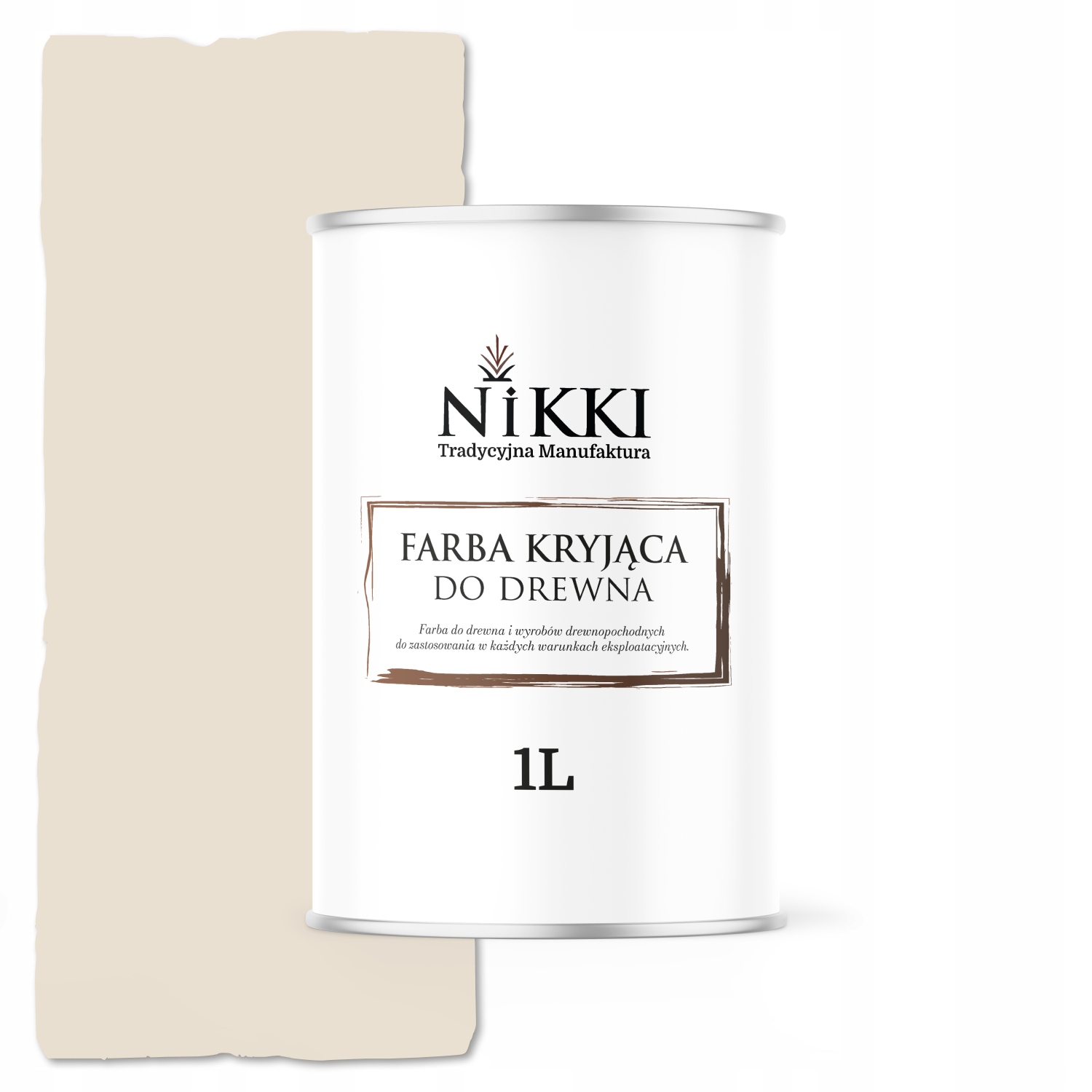 Farba Do Drewna Kryjąca Drzwi Renowacji Kolor Kremowy RAL9001 Półmat 1L