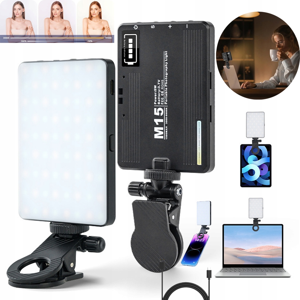 LAMPKA DO SELFIE TIK TOK VLOGóW MAKIJAŻU LED, OŚWIETLENIE DO VIDEO LIVE