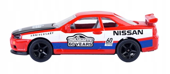 MAJORETTE DELUXE CARS 60-LECIE NISSAN SKYLINE GT-R R34 1:64 NOWY MODEL Model NISSAN SKYLINE