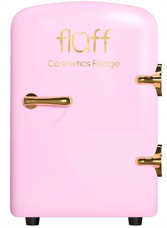 Fluff Kosmetická Chladnička Cosmetics Fridge Se Zlatým Logem, Růžová