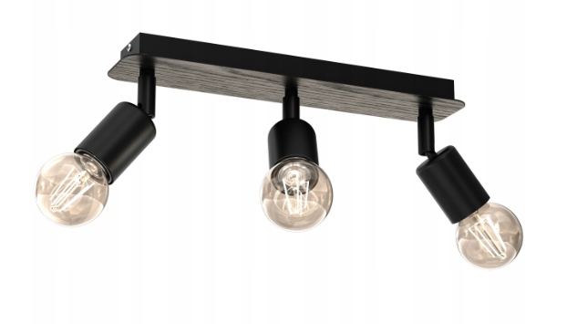 Ewilight Závěsné stropní svítidlo s moderní lištou Loft 3xE27 černá/šedá