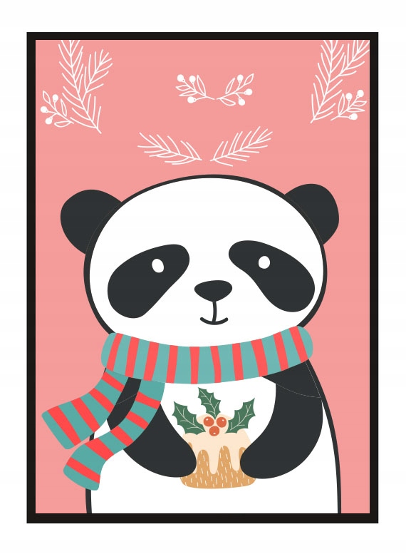 

Obraz Plakat W Ramie 33x43 cm Panda Zima PD310