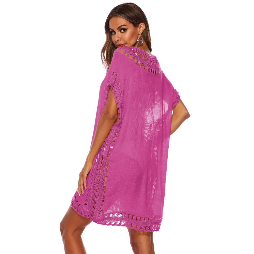 DAMSKA TUNIKA PLAŻOWA MODNA NARZUTKA LEKKIE LETNIE PAREO BOHO RÓŻ Rodzaj tunika