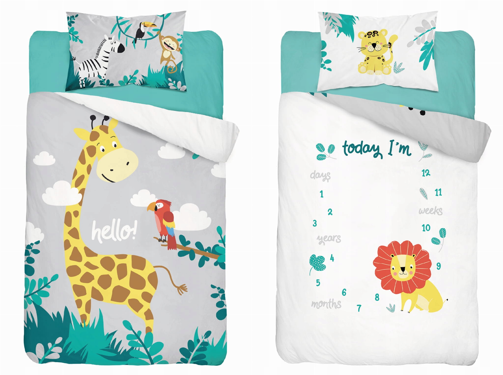 

Pościel Do Łóżeczka 100x135 Niebieska Żyrafa 3945B