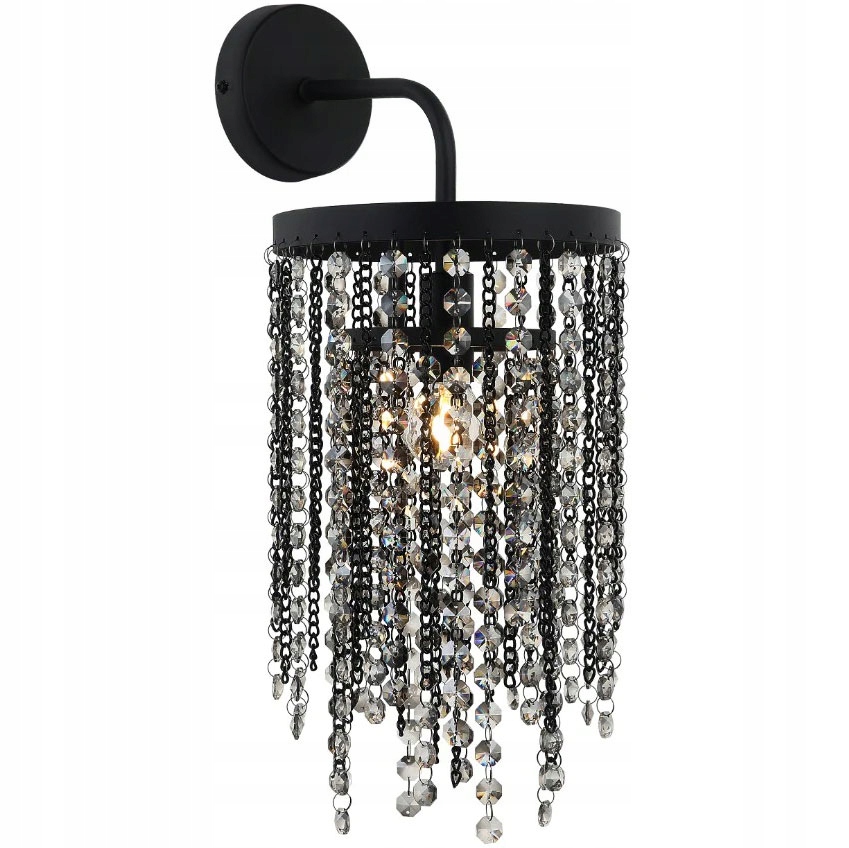 Černá Křišťálová Nástěnná Lampa Do Obývacího Pokoje V Ložnici Toolight, Černá