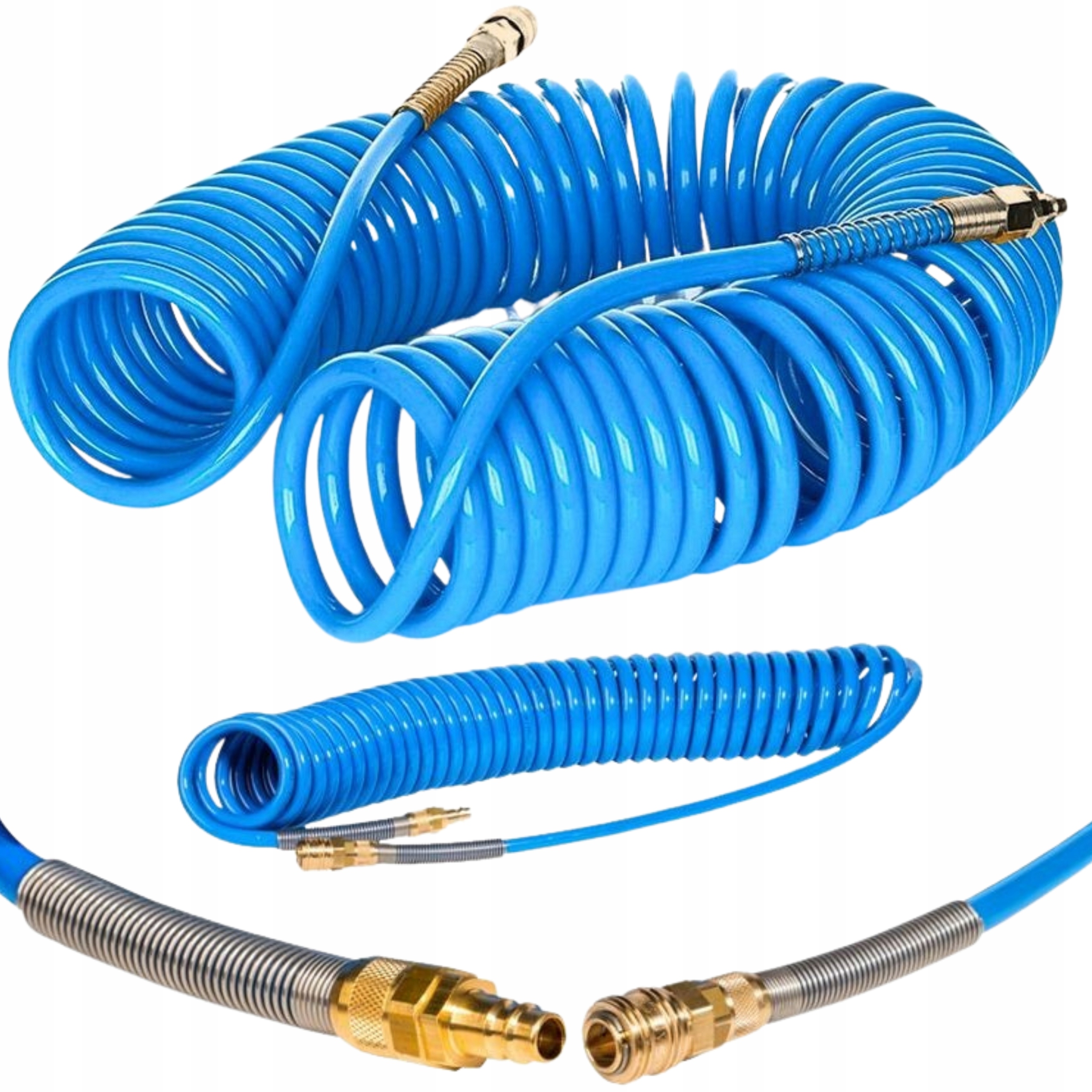 Wąż pneumatyczny spiralny z szybkozłączami typu 26KA Pu 8x5mm 5m