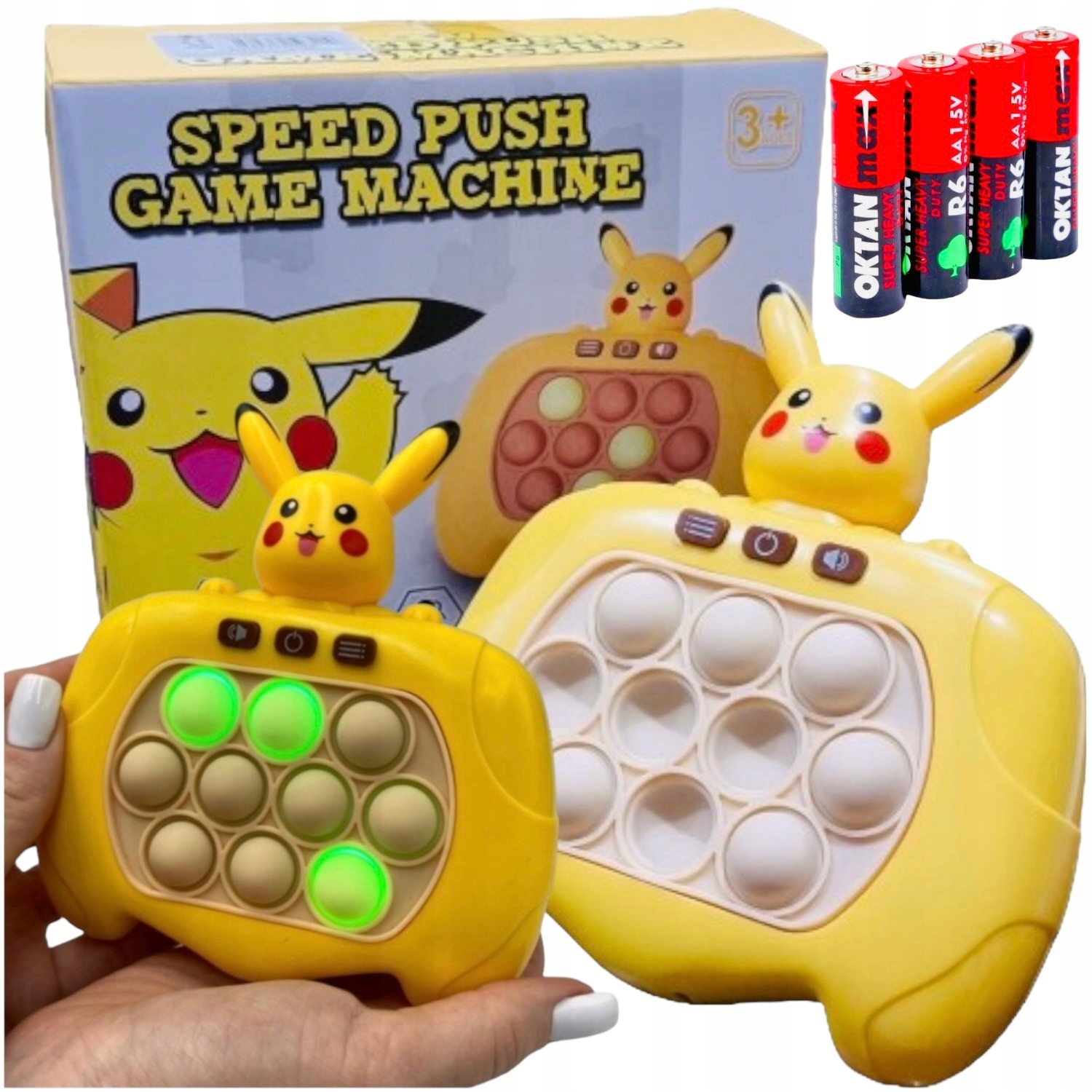 KONSOLA POP IT POKEMON PIKACHU GRA ELEKTRONICZNA ZRĘCZNOŚCIOWA SENSORYCZNA