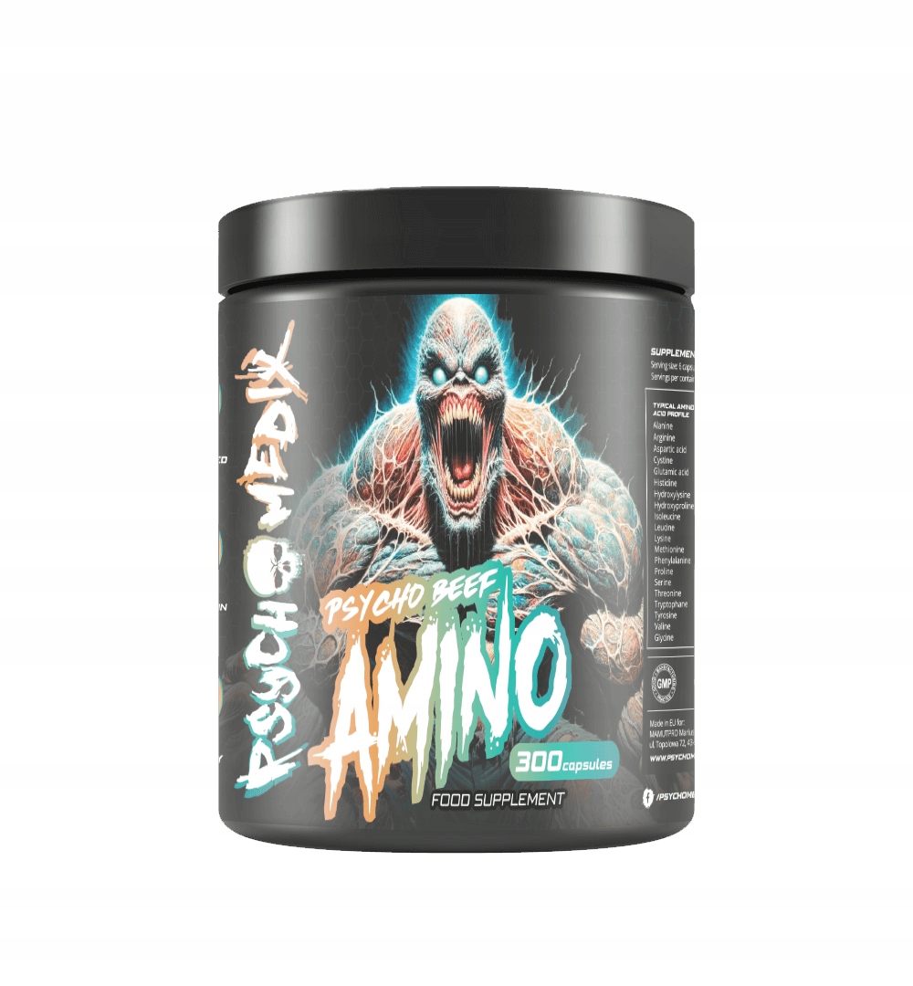 Psychomedix Psycho Beef Amino 300k Hovězí aminokyseliny Regenerace
