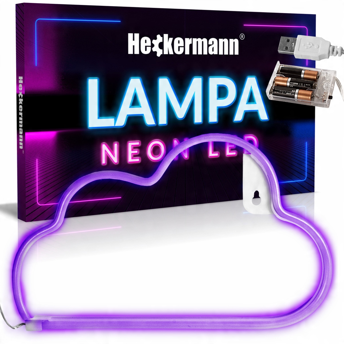 

Neon Led Lampka Na Ścianę Do Pokoju Chmura Usb
