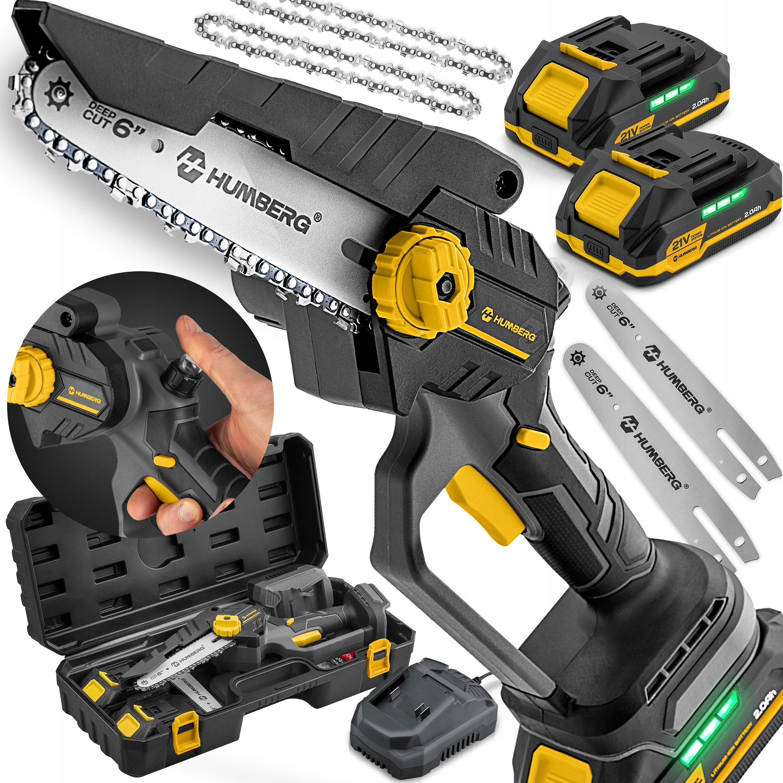 aku řetězová pila Pilka Na Větve Bezuhlíková Výkonná 2x Aku