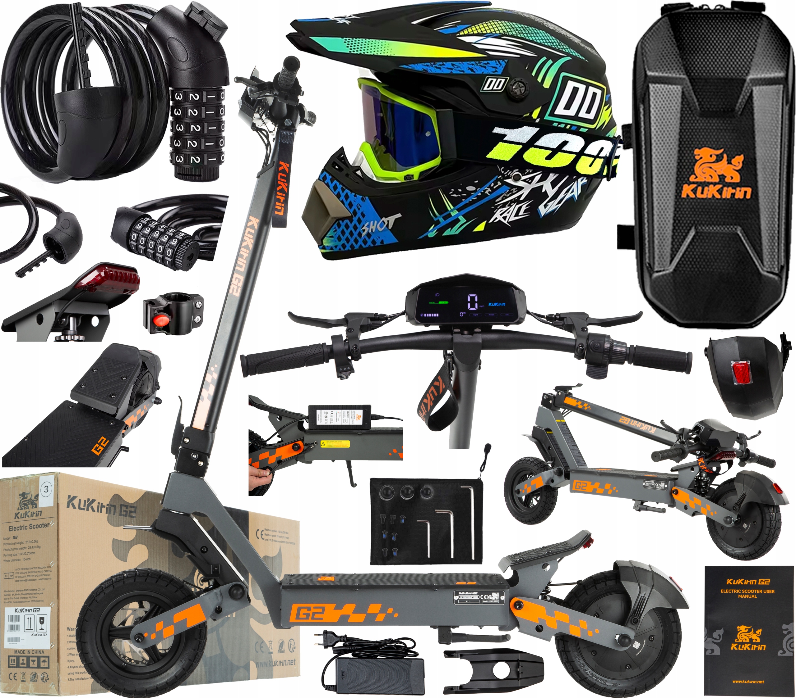 2026 KuKirin G2 elektrická vozidla 800W 45KM/H 48V 15Ah 55KM 10" +Dárek