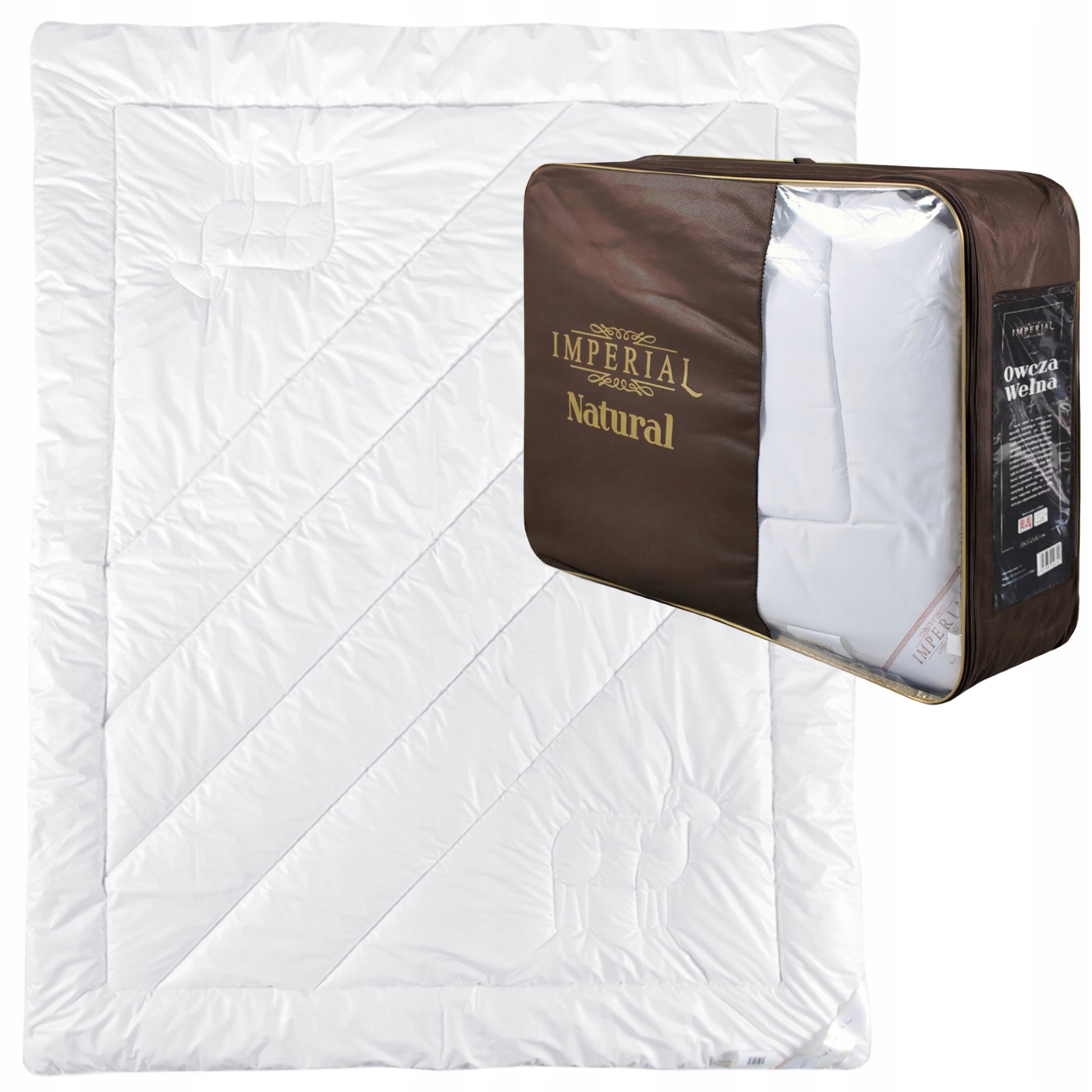 Kołdra wełniana 160x200 owcza wełna duo ciepła zimowa podwójna Imperial Amw