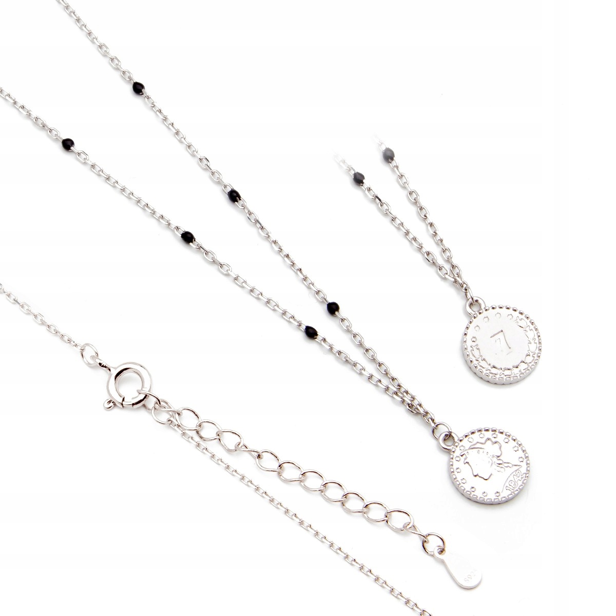 Stříbrný náhrdelník 925 mince onyx ankr