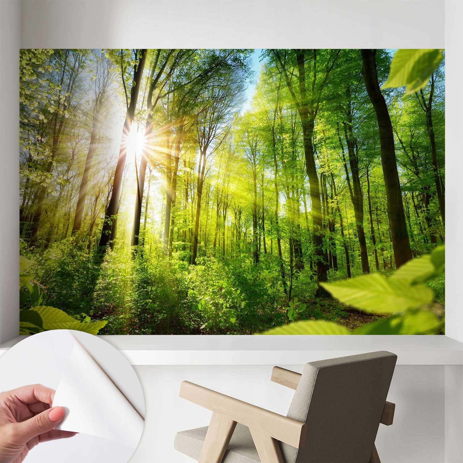 Fototapeta Tapeta na zeď do ložnice a obývacího pokoje Lesní světlo 104x70 cm