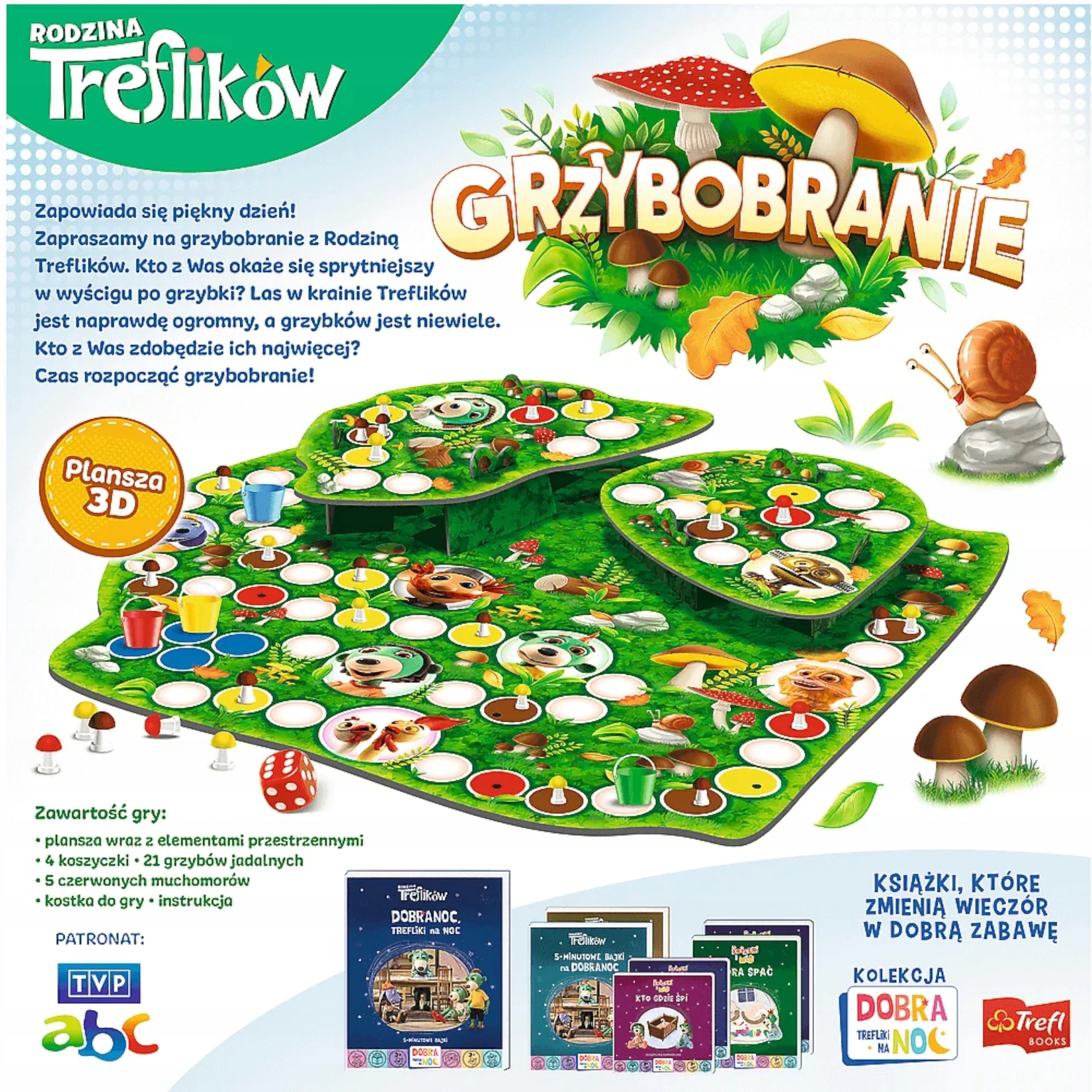 GRA PLANSZOWA RODZINNA GRZYBOBRANIE RODZINA TREFLIKÓW 02035 TREFL Wysokość produktu 26 cm