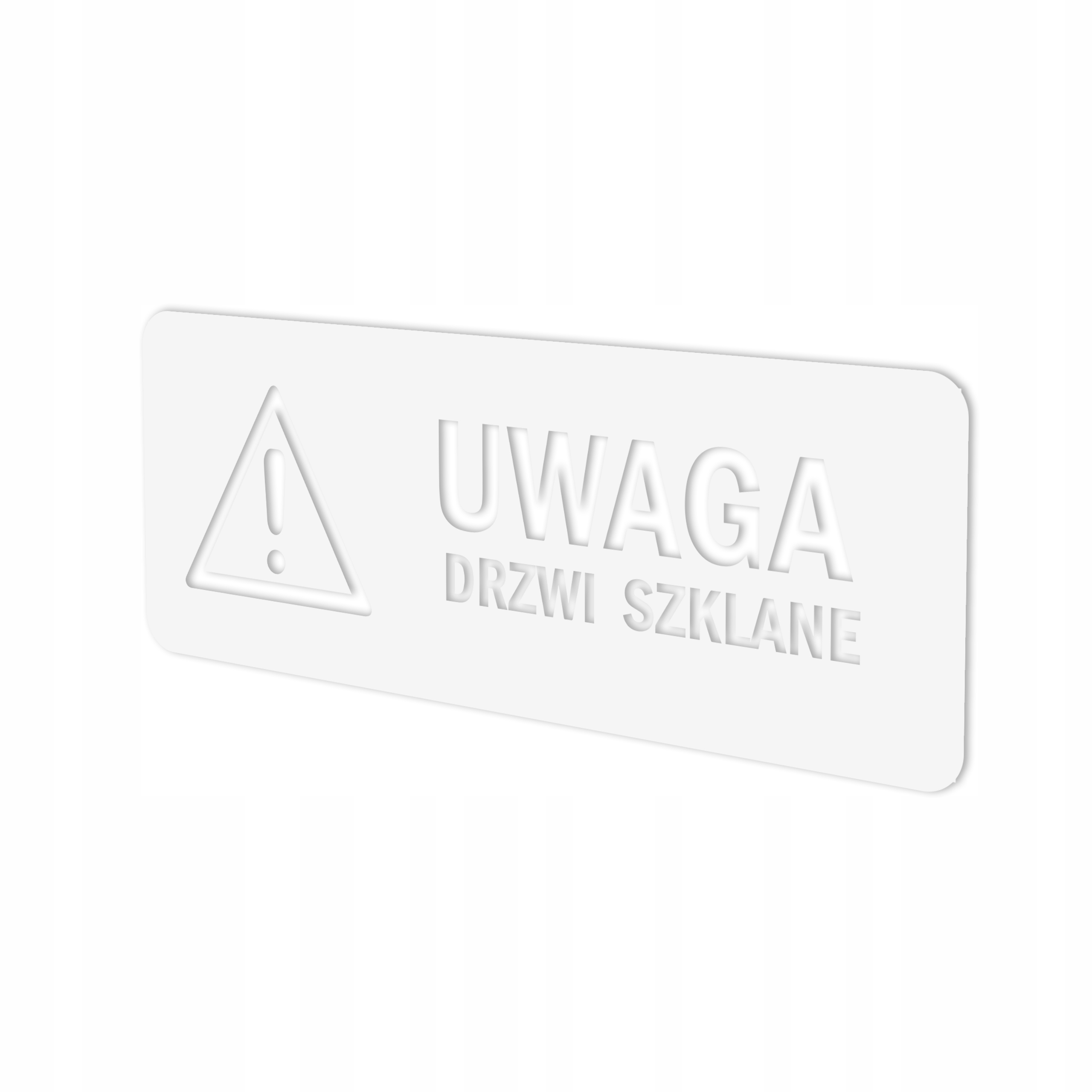 NAKLEJKA UWAGA DRZWI SZKLANE 10 x 27,5