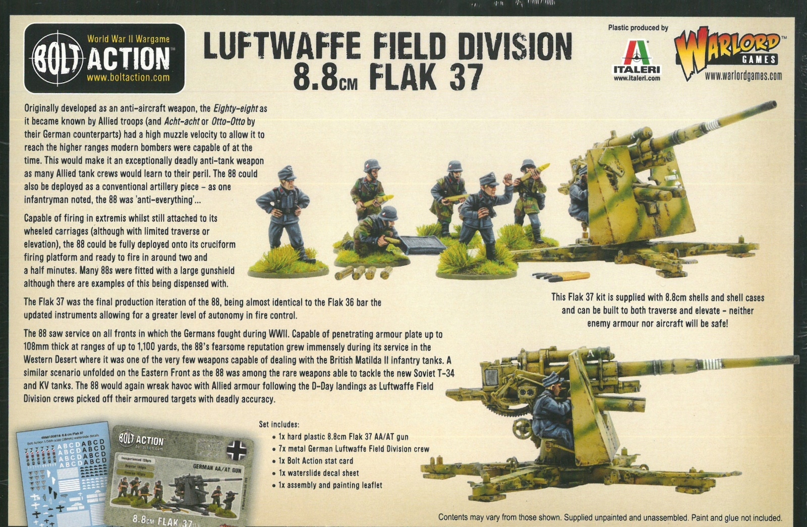 Bolt Action Luftwaffe Field Division 8.8cm Flak 37 System Bolt Action