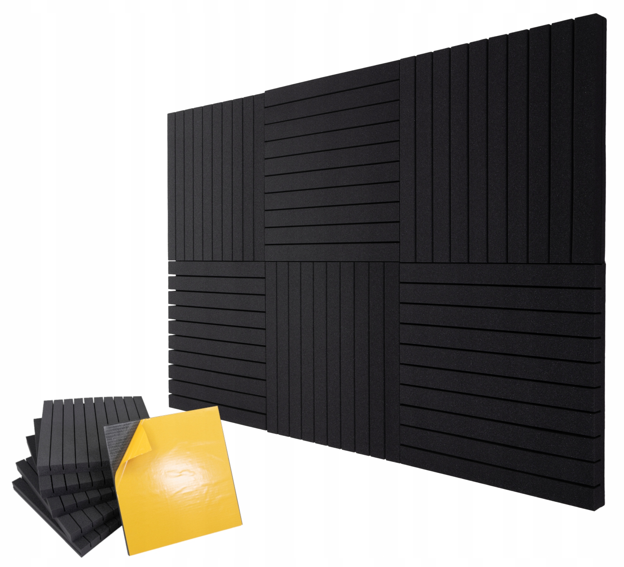 Sada akustických a dekoračních panelů 6 Ks. Samolepící lamely komplet