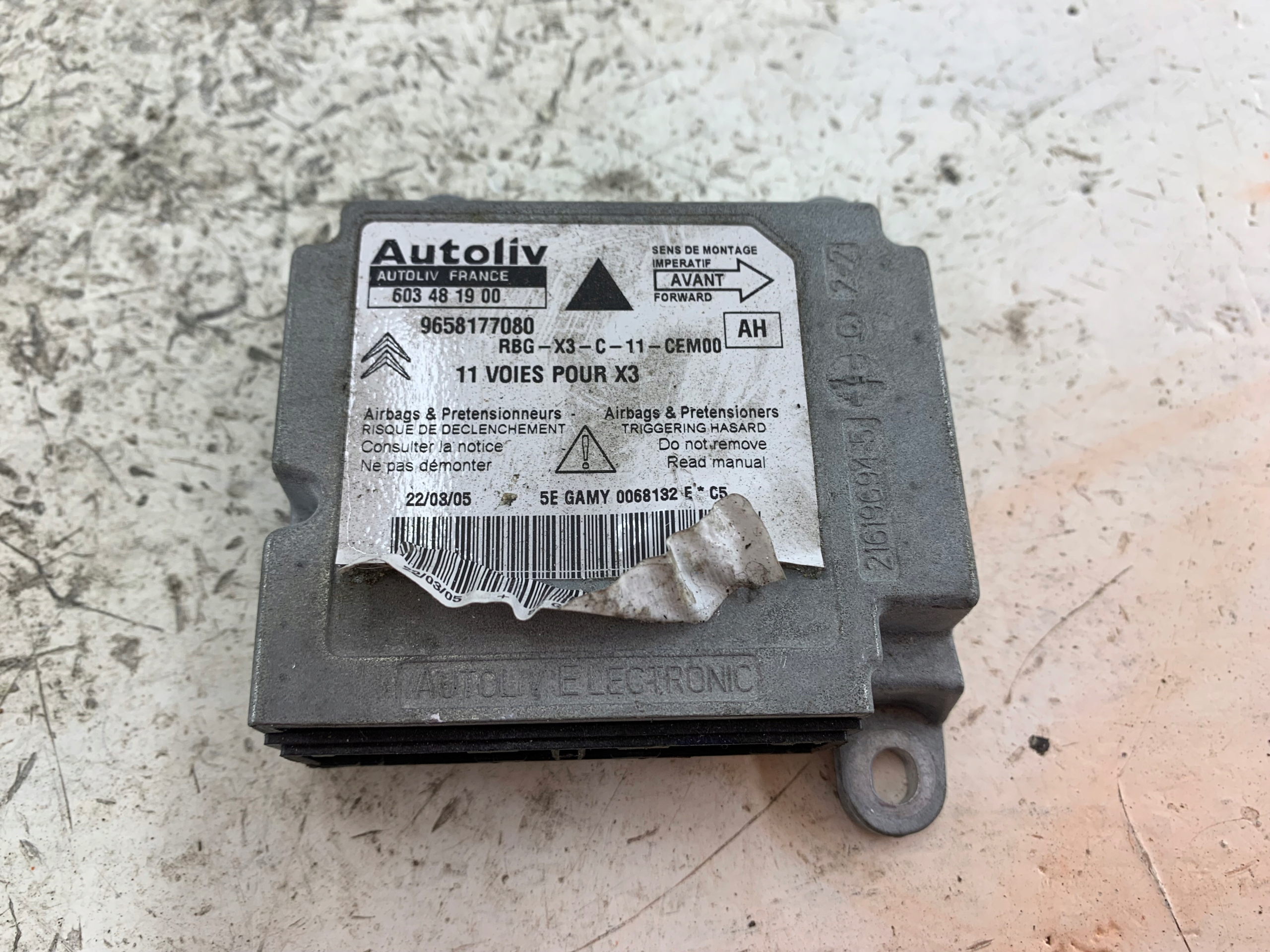 CITROEN C5 e LIFT SENSOR airbag modulo 9658177080