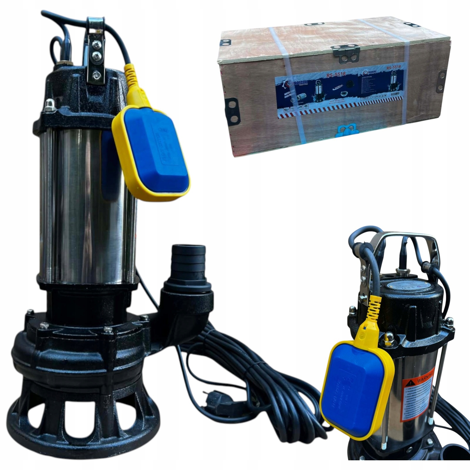 Čerpadlo do žumpy 3850 W s plovákom 18000 l/h, ponorný drvič 2"
