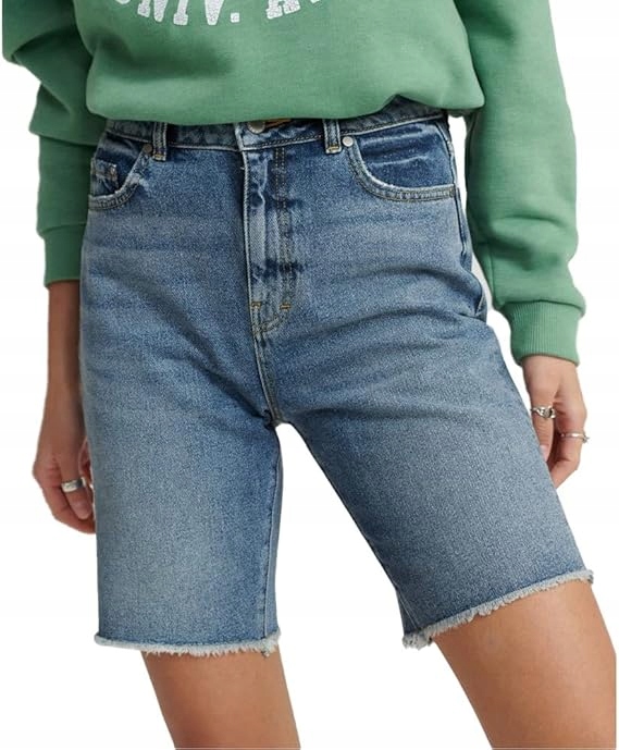 Superdry Bermudy Mid Indigo Authentic 27 Dámské kalhoty 26