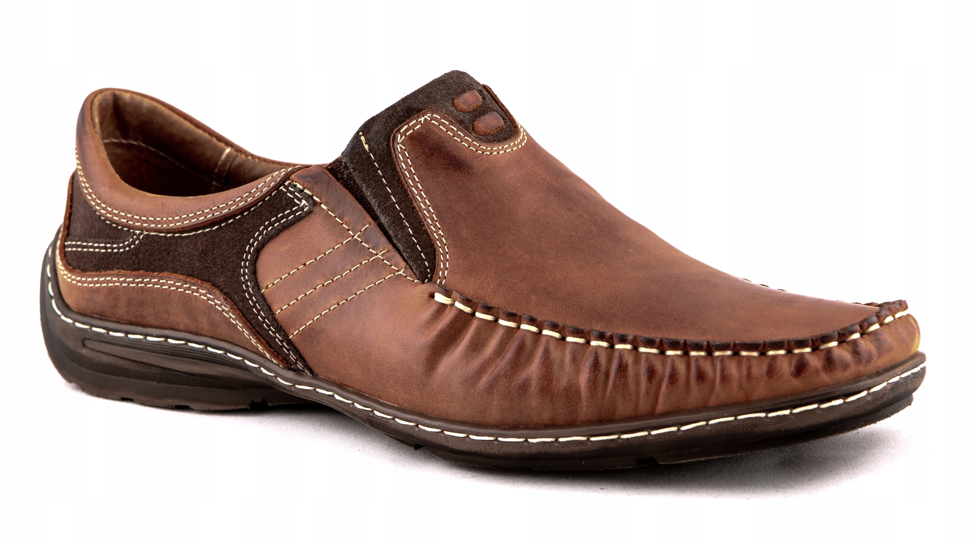 Mokasyny męskie POLSKIE buty skórzane 43