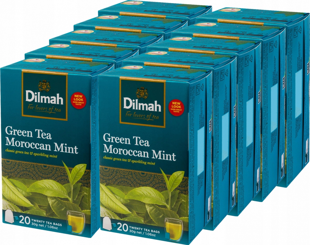 Herbata zielona w torebkach Dilmah Moroccan Mint Green Tea mięta 20szt x10