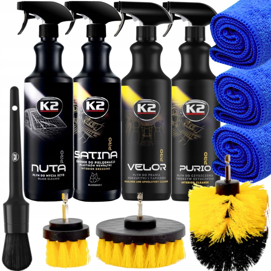 K2 Zestaw Kosmetyków Do Pielęgnacji Czyszczenia Auta Kosmetyki Samochodowe