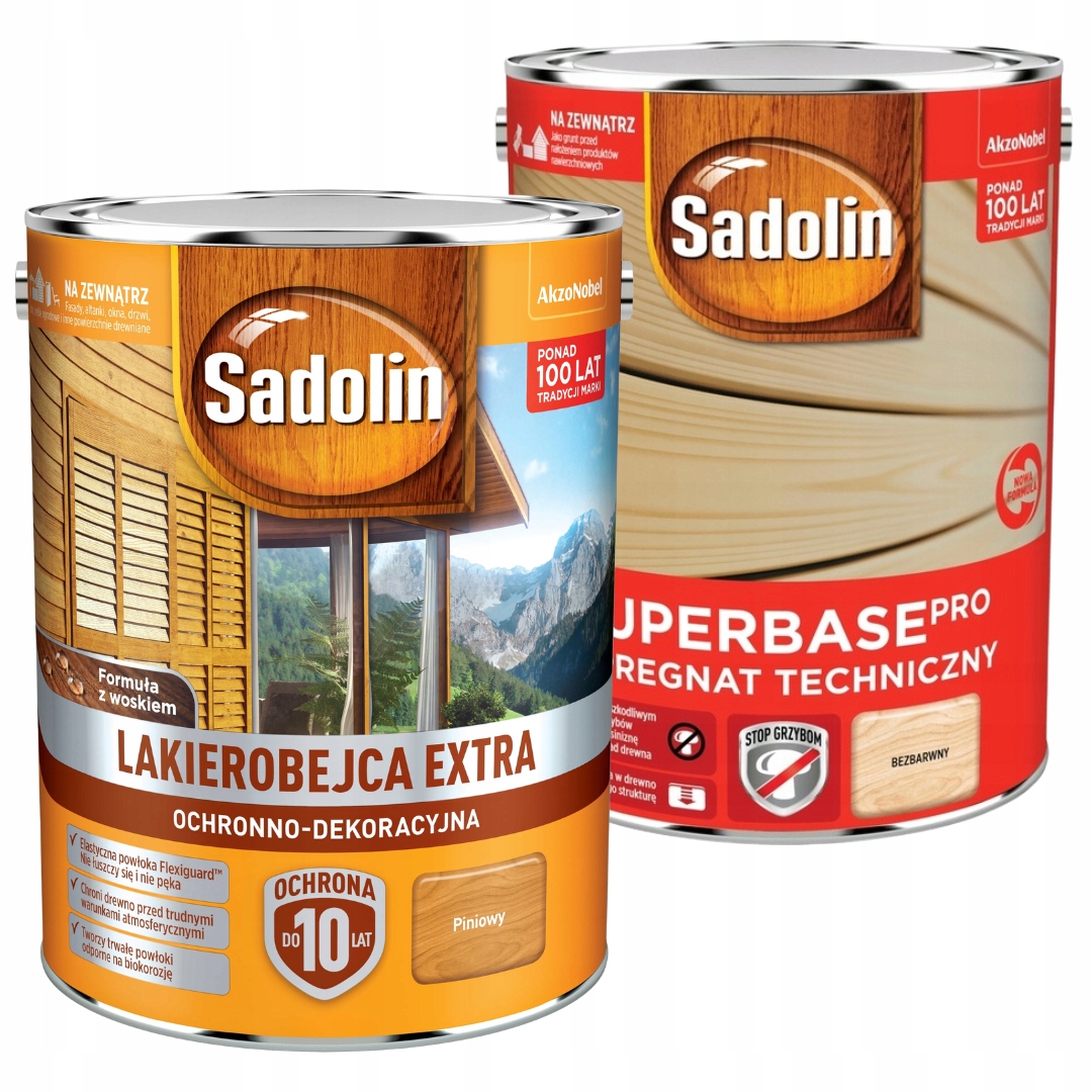 Sada Sadolin Extra Laková Nádobka 5 L Piniová Sadolin Superbase 5 L