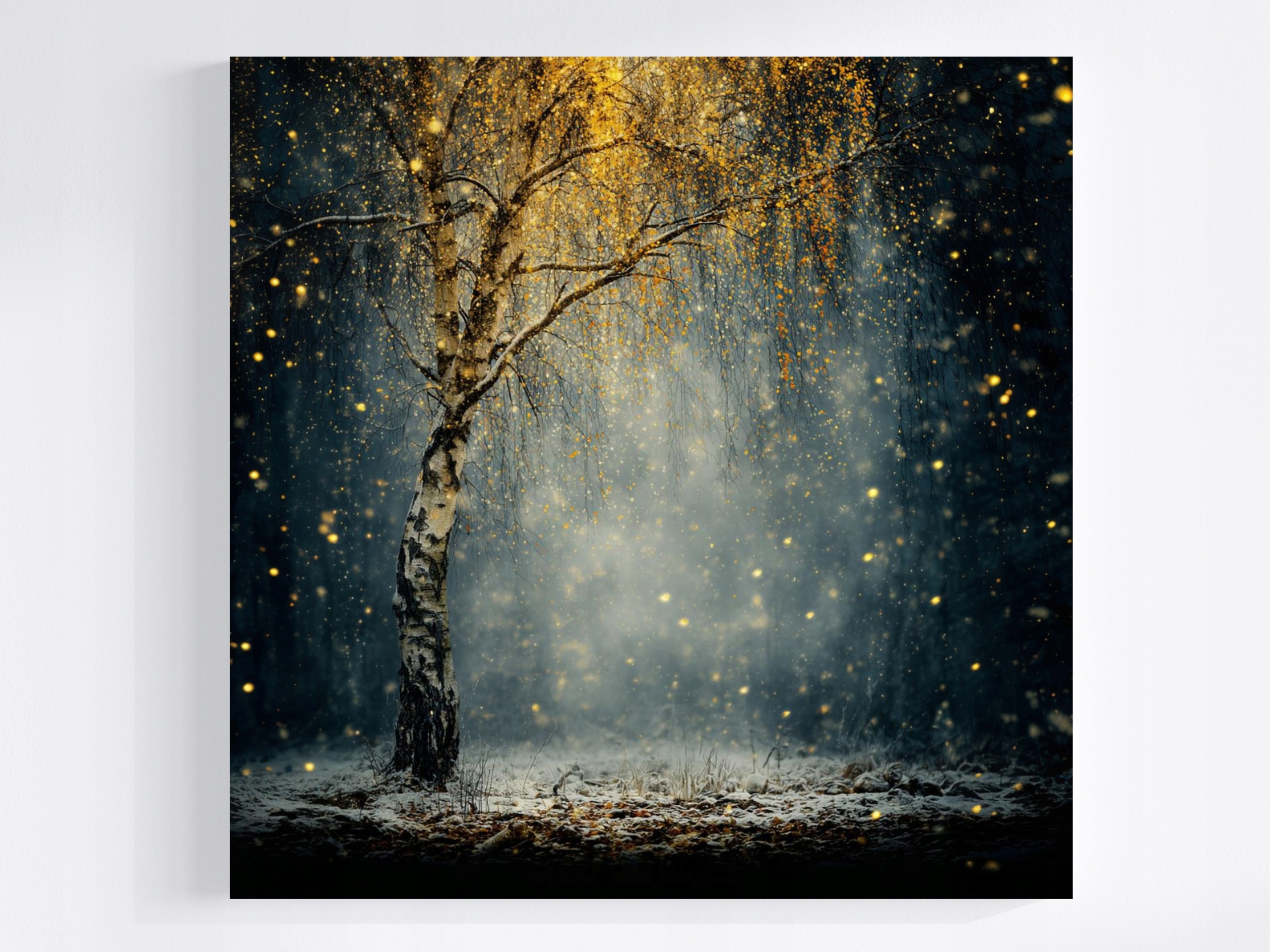 Obraz Na Plátně Canvas Natura Noc Park Strom Bříza Podzim Zima 60x60