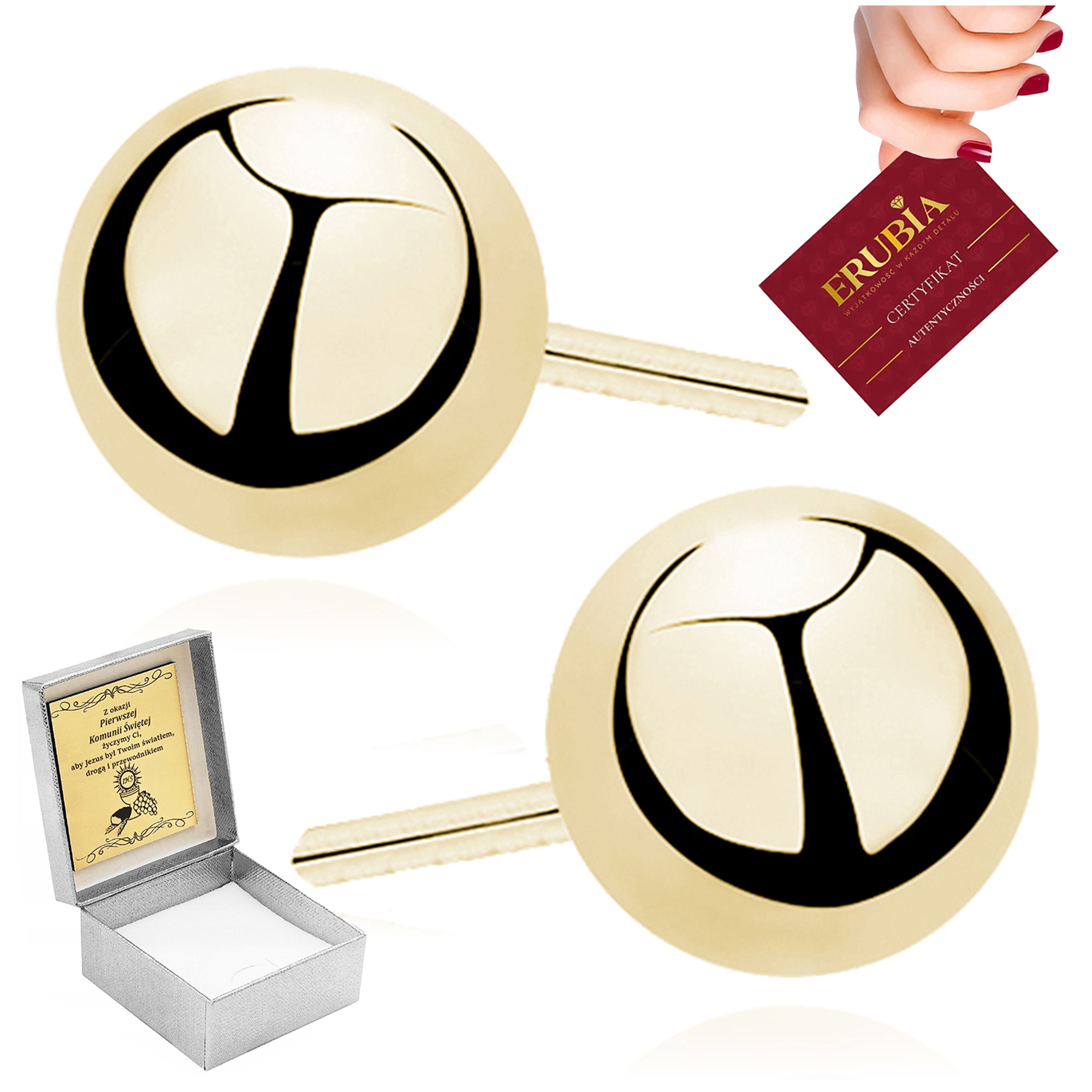 Zlaté Náušnice Kuličky, Kuličky, Stříbro Pozlacené Pro Dívku, Velké 8 MM