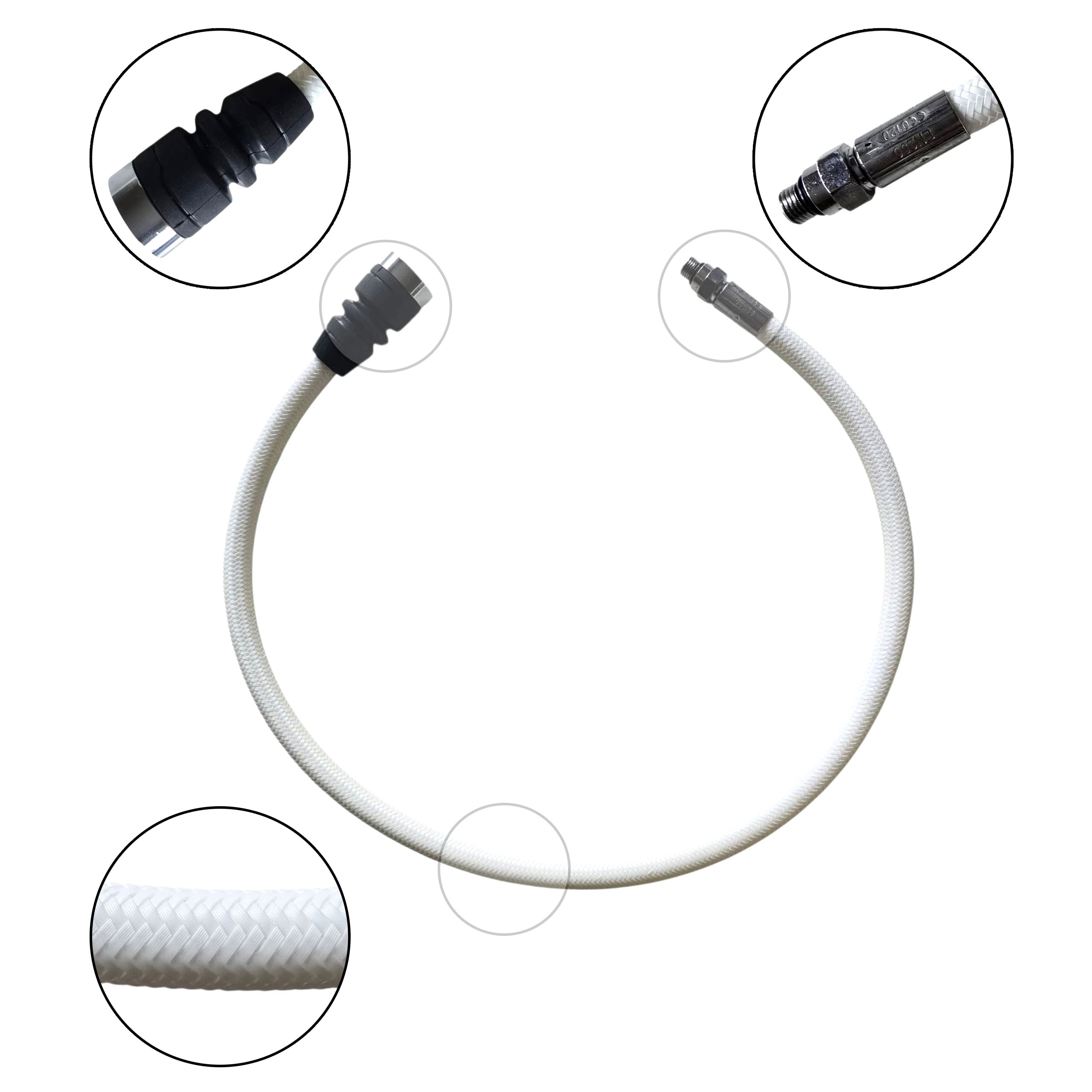 Hadice Lp 76 cm bílá kloubová s opletením M-flex pro automaty Oceanic